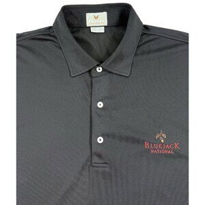 Fennec Polo Shirt Mens XL Black Pique Stretch Bluejack National Golf Tiger Woods